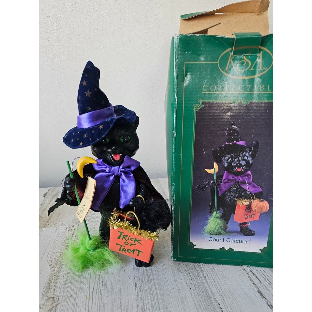 KSA count cat catcula Dracula figurine Kurt Adler bat vintage unique witch